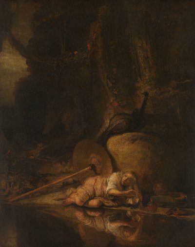 Hera verbergt zich tijdens de strijd van de goden en reuzen door Carel Fabritius (copy after)