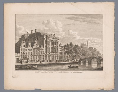 Gezicht op Felix Meritis in Amsterdam door Carel Frederik Bendorp (I)