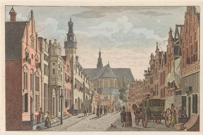 Langestraat te Alkmaar, ca. 1790 door Carel Frederik Bendorp (I)