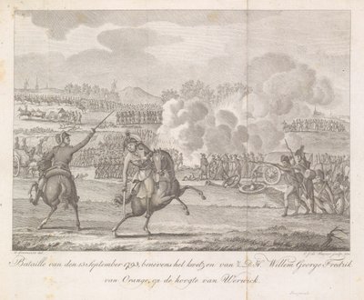 Prins Frederik raakt gewond bij Wervik, 1793 door Carel Jacob de Huyser