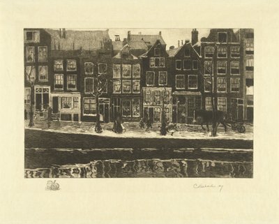Lauriergracht door Carel Lodewijk Dake (signed by artist)