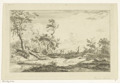 Jager in een landschap door Carel Lodewijk Hansen