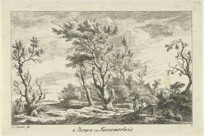 Reizigers in een landschap door Carel Lodewijk Hansen