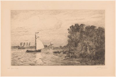 Gezicht op de Vecht bij Weesp door Carel Nicolaas Storm van 