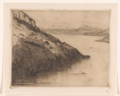 Gezicht op het Meer van Luzern gezien vanaf Axenstein door Carel Nicolaas Storm van 