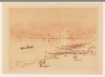 Kade met wandelaars in Venetië door Carel Nicolaas Storm van 