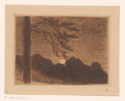 Landschap met opkomende maan door Carel Nicolaas Storm van 