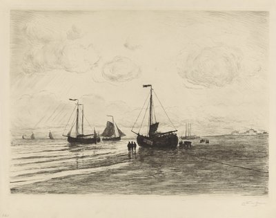 Op het strand bij Katwijk door Carel Nicolaas Storm van 