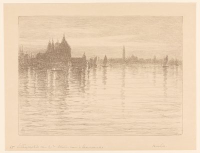 Gezicht op de Basiliek van Santa Maria della Salute vanaf het water door Carel Nicolaas Storm van 
