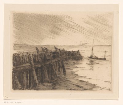Havenhoofd in Vlissingen door Carel Nicolaas Storm van 