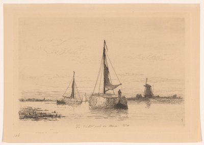 Le Vecht près de Weesp door Carel Nicolaas Storm van 