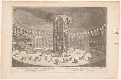 Gezicht op het interieur van de Rotunda in Ranelagh Gardens te Londen met een gezelschap aan een maaltijd door Carington Bowles
