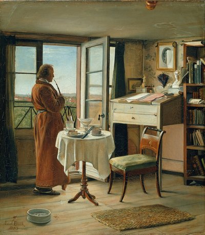 De acteur Kristian Mantzius in zijn studeerkamer door Carl Heinrich Bloch