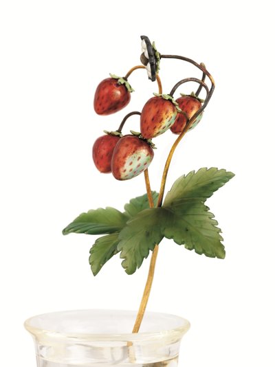 Studie van Wilde Aardbeien, St. Petersburg, c.1900 door Carl Fabergé