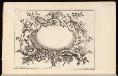 Cartouche met Muziekinstrumenten, Boek van Reguliere Cartouches door Carl Albert von Lespilliez