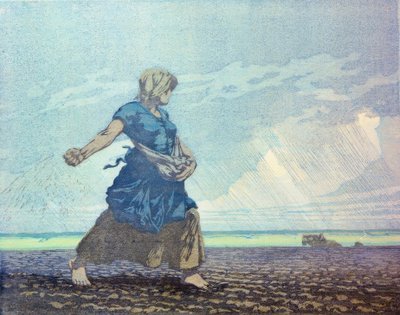 Zaaiende vrouw door Carl Alexander Brendel