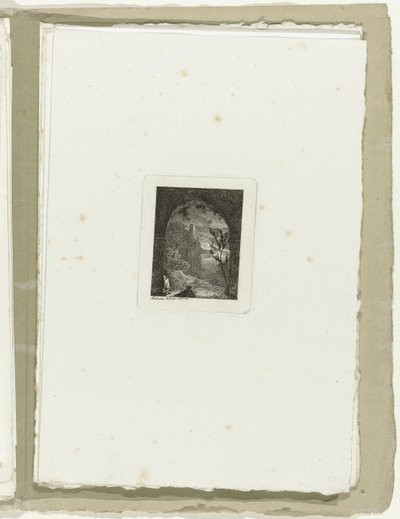 Man met lans in een doorgang door Carl August Lebschee