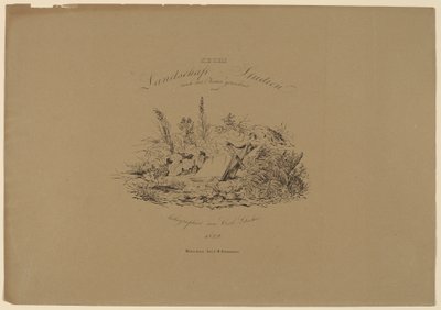Zes landschapstudies naar de natuur door Carl August Lebschee