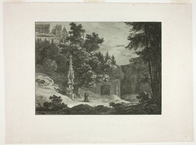 Pelgrim in het bos door Carl Blechen