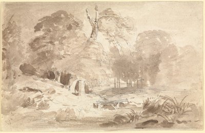 Landelijk landschap in de Mark Brandenburg door Carl Blechen