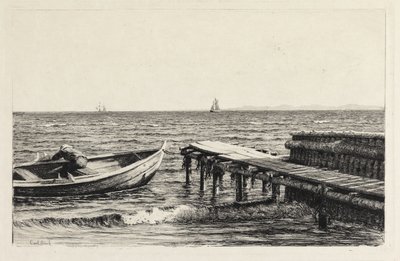 De boot bij de brug door Carl Bloch