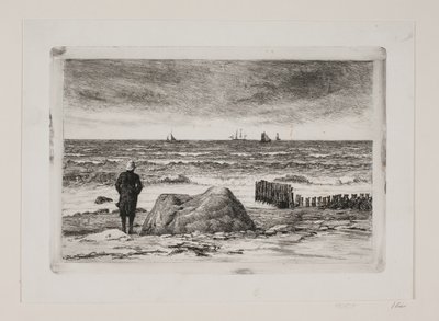 Stormachtig weer. Zeegezicht door Carl Bloch