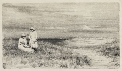 Kinderen aan het strand door Carl Bloch