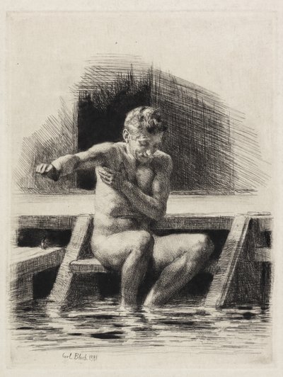 De badende man door Carl Bloch