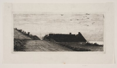 Huizen aan het strand. Zomernacht door Carl Bloch