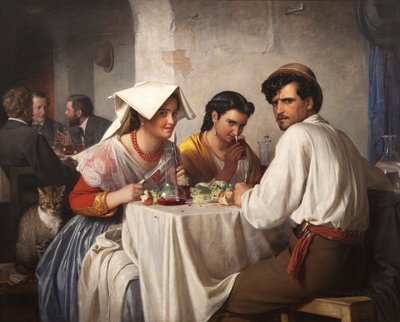 In een Romeinse osteria door Carl Bloch