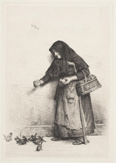 De vrouw met de mussen door Carl Bloch