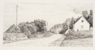 De weg tussen de huizen door Carl Bloch
