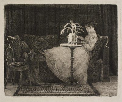 Lezende dame door Carl Bloch