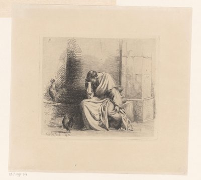 Petrus met kraaiende haan door Carl Bloch