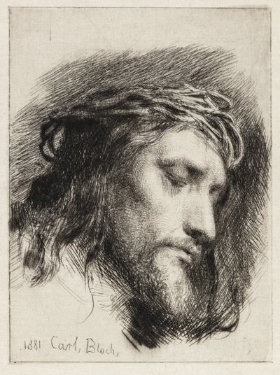 Doornenkroon Christus hoofd door Carl Bloch