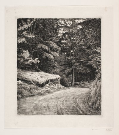 De weg in het dennenbos door Carl Bloch