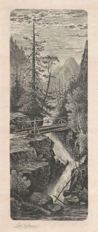 Waterval, Rocky Mountains door Carl C. Brenner