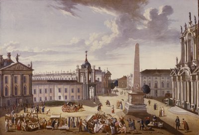 Uitzicht op het Stadhuis, 1772 door Carl Christian Baron
