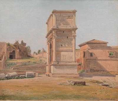 De boog van Titus in Rome, 1839 door Carl Christian Constantin Hansen