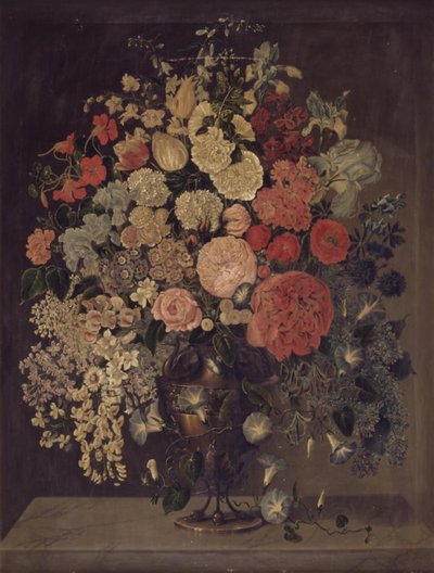 Een Grote Vaas met Bloemen door Carl Christian Seydewitz
