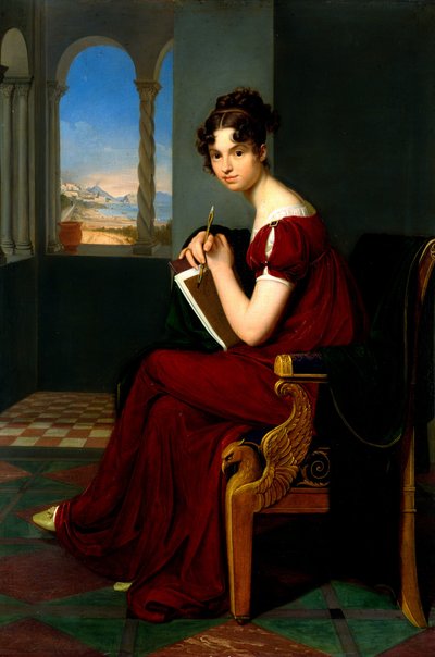 Jonge dame met tekenmaterialen, 1816 door Carl Christian Vogel von Vogelstein