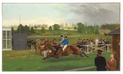 De finish, Hoppegarten, Berlijn, 15 juni 1873, 1874 door Carl Constantin Steffeck
