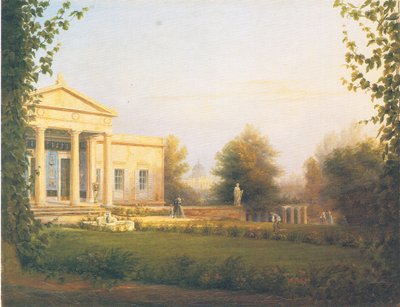 Uitzicht vanaf de veranda van het kasteel van Charlottenhof door Carl Daniel Freydanck