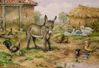 Ezel en Boerderijdieren door Carl Donner