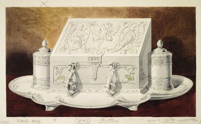 Ontwerp van een inktstel in de vorm van een kist. Serie De Bruidsschat van Grootprinses Maria Pavlovna, 1 door Carl Edvard Bolin company