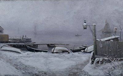 Decemberdag bij Drøbak door Carl Edvard Diriks