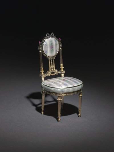Miniatuurstoel, 1896-1906 door Carl Fabergé
