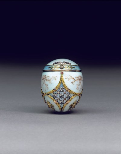 Zeldzaam juweel twee-kleurig ei bonbonnière, 1896-1908 door Carl Fabergé
