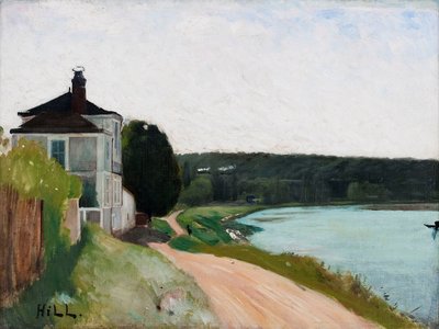 Villa aan de Seine, Bois-le-Roi. Fontainebleau door Carl Fredrik Hill