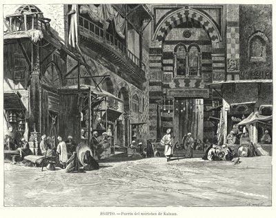 Ingang van het Complex van Qalawun, Caïro, Egypte door Carl Friedrich Heinrich (after) Werner